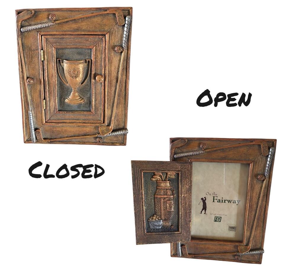 On The Fairway Golf Enthusiast Picture Frame Holds 3.5” x 5” Pic with Door